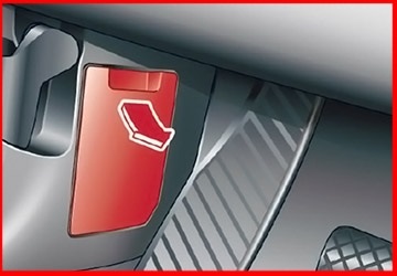 Druhý panel pojistek za krytem v prostoru pro nohy nalevo v kabině.