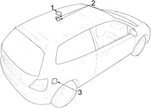 Pojistková skříňka v hatchbacku Honda Civic pro posilovač řízení (EPS).