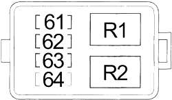 Schéma pojistek č. 2 v motorovém prostoru pro PCM (automatická převodovka).