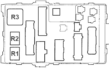 Detail pojistkového panelu 1 pod přístrojovou deskou u řidiče.