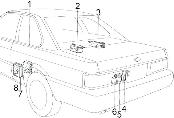 Pohled na palubní desku kabiny automobilu z počátku 90. let.