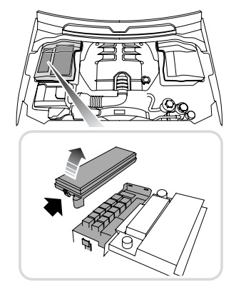 Umístění pojistkové skříně Land Rover Discovery 3 pod středovou konzolou.