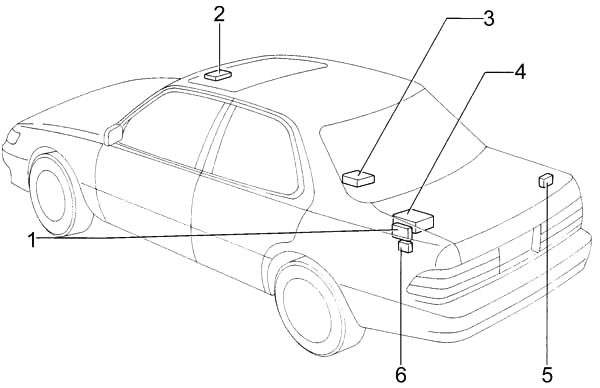 Detail relé startovacího motorku za odkládací schránkou.