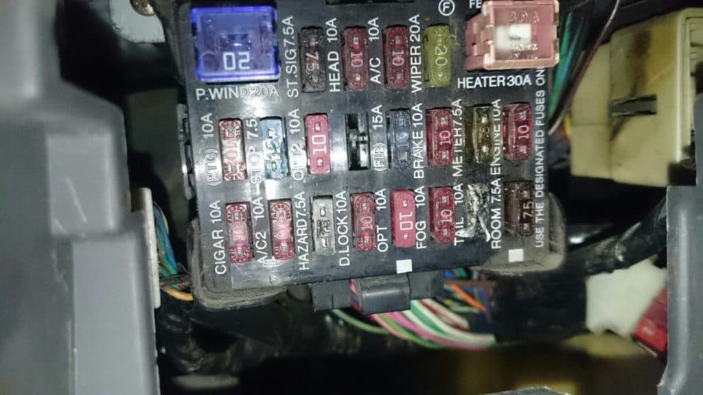 Schéma pojistkové skříňky typu 3 s detailním popisem.