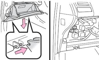 Detailní schéma relé v pojistkové skříňce.