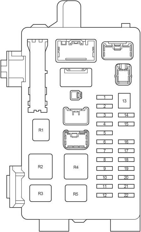 Detail pojistkové skříňky v kabině Toyota Avensis T25.