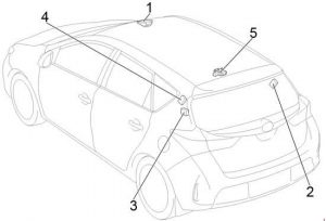 Pojistková skříňka v hatchbacku Toyota Corolla (2013-2018).