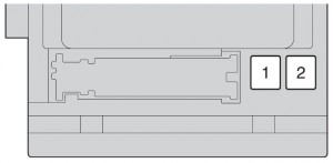 Přední část pojistkové skříňky související s elektronickou kontrolou klapky.