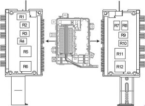 Panel pojistek motorového prostoru Land Cruiser 100 (2003-2007) pro vstřikování paliva.