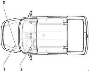 Umístění pojistky zapalovače cigaret ve Volkswagen Caddy (2003-2005).