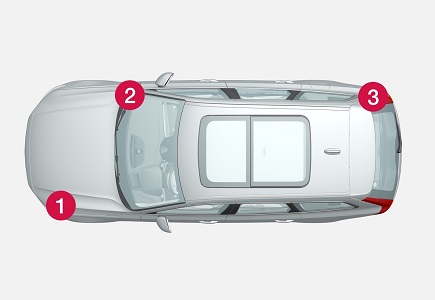 Schéma pojistkové skříně Volvo V90 s označením pojistek zapalovače.
