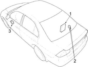 Pojistková skříňka v sedanu/kupé Honda Civic pro posilovač řízení (EPS).