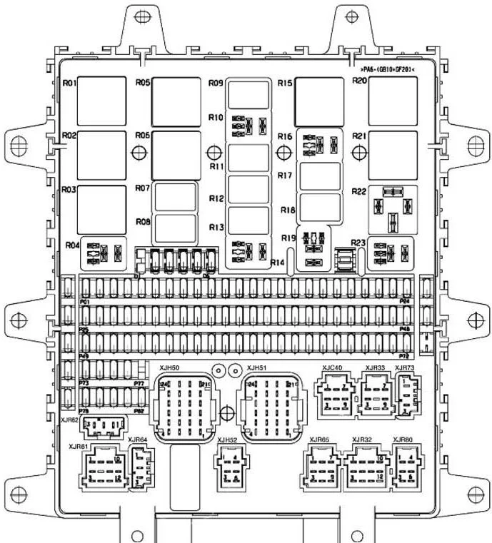 Elektromagnetické relé pro obtok vodního okruhu motoru.